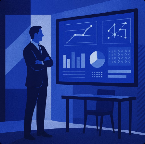 Consultor analisando indicadores de TI